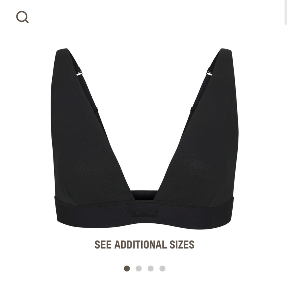 SKIMS COTTON JERSEY PLUNGE BRALETTE- Size XS in Black